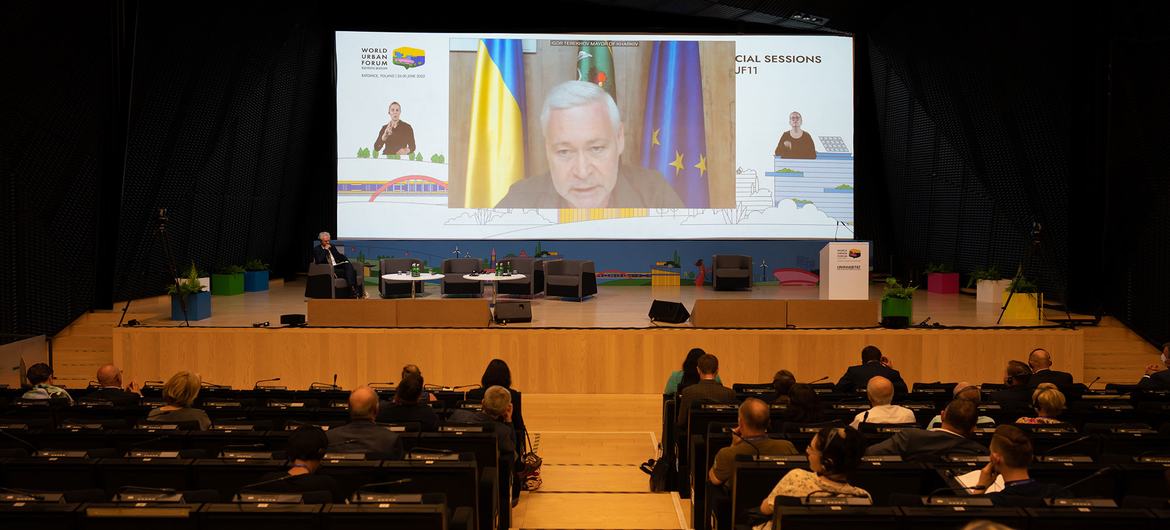 Mayor of Kharkhiv, Igor Terekhov, in a virtual address to a Special Session on Rebuilding Communities and Neighbourhoods After War and Natural Disasters.