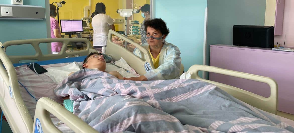 At a hospital in western Ukraine, doctors managed to remove a four-centimetre-long fragment of shrapnel and save a 13-year-old boy’s life after he was seriously wounded by shelling in eastern Ukraine.