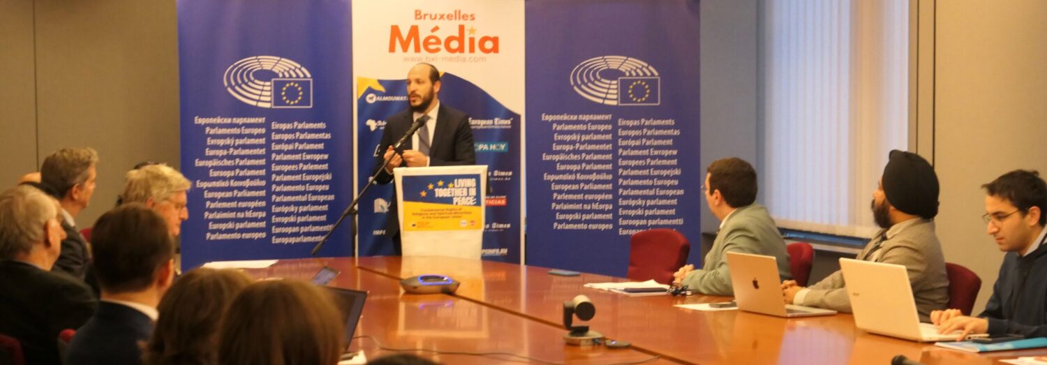 Rabbi Avi Tawil, speaking at the European Parliament, working meeting 