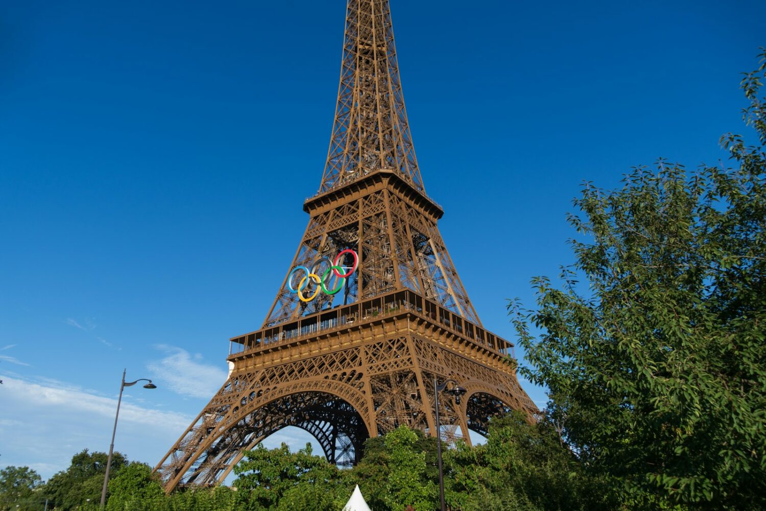 Olympics - The eiffel tower is very tall and has a clock on it