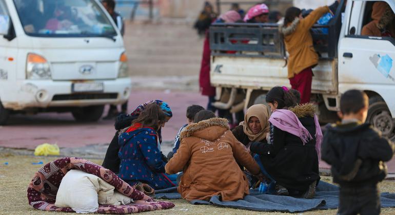 Aid trucks deliver food to northwest Syria